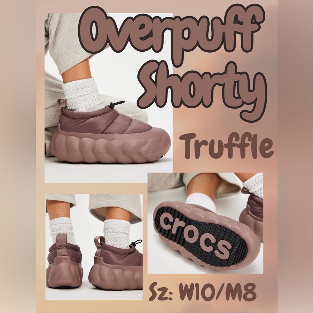 CROCS Overpuff Shorty in Truffle